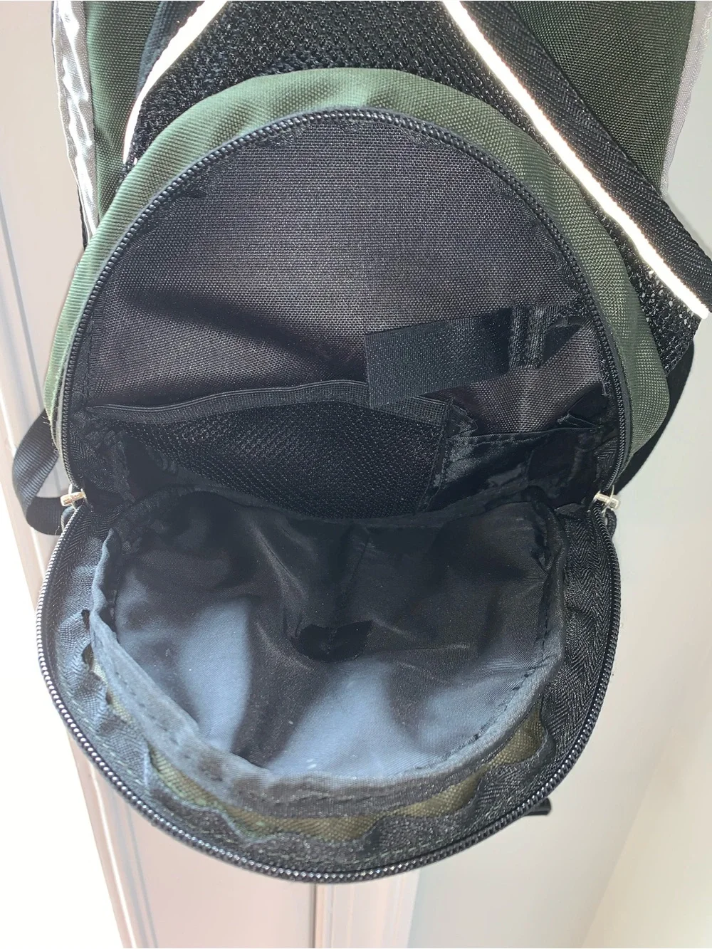 Eddie Bauer backpack small to medium green gray and black excellent condition